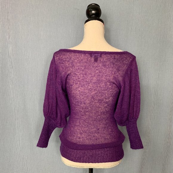 Purple BEBE Knit Top / Purple Sequin Blouse / Vintage Bebe / Early 2000's Top / - Picture 8 of 8